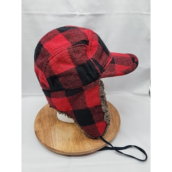 Target Brand Kids Checkered Trapper Hat Red/Black L/XL 14 Years+ - Picture 4 of 7